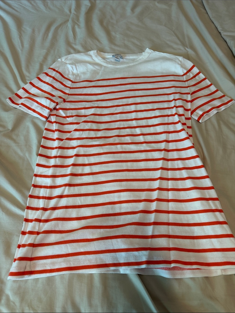 J. Crew White T-Shirt with Red Stripe